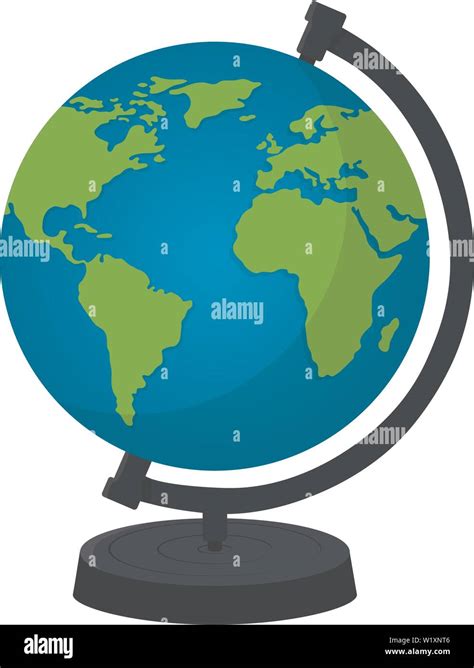 Globo Terr Queo Con Soporte Aislado Sobre Fondo Blanco Mapa Del Mundo