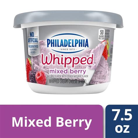 Philadelphia Whipped Mixed Berry Cream Cheese Spread 7 5oz Reviews 2021