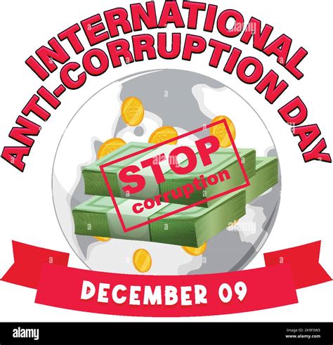 International Anti Corruption Day Poster Design Illustration Stock