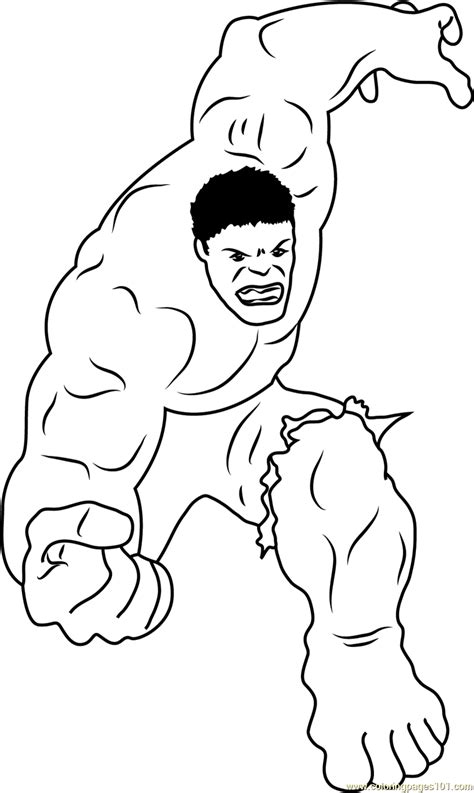 Marvel Comics Character Coloring Page For Kids Free Hulk Printable