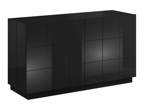 Cabinet Charlotte 132 Negru Lucios Mobilier Pentru Camera De Zi