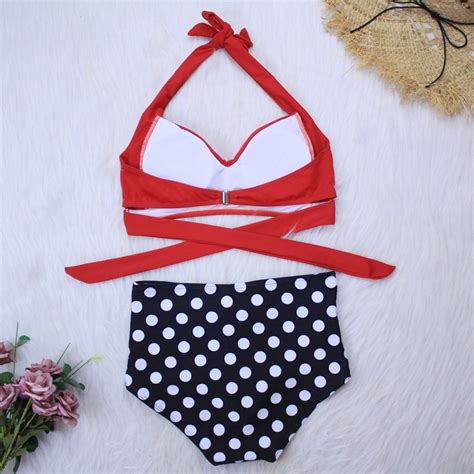 Women S High Waist Florial Print Tankini Halter Bikini Set Swimwear Ba Rockin Docks Deluxephotos