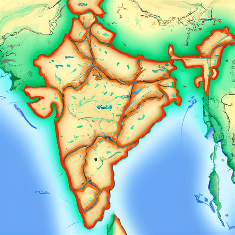 India Physical Map · Creative Fabrica