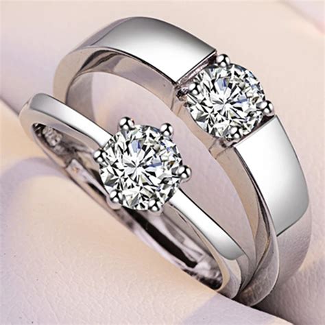 Vienkim Fashion Luxury Couple Zircon Crystal Ring For Men And Women Aaa