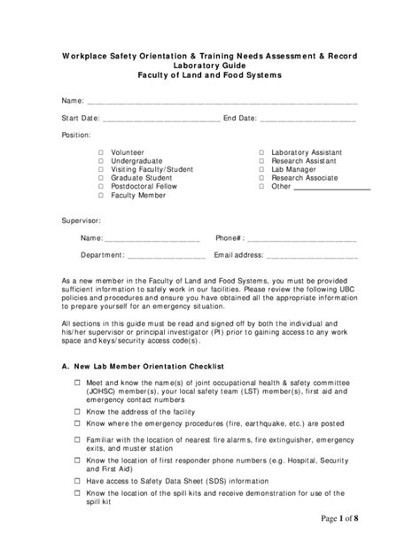 Fillable Online Safety Orientation Template Fax Email Print Pdffiller