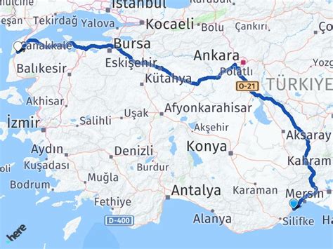 Mersin Erdemli Çanakkale Havalimanı Arası Kaç Km Yol Tarifi