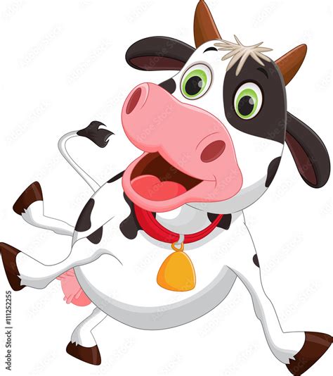 Cartoon silly cow Stock Vector | Adobe Stock