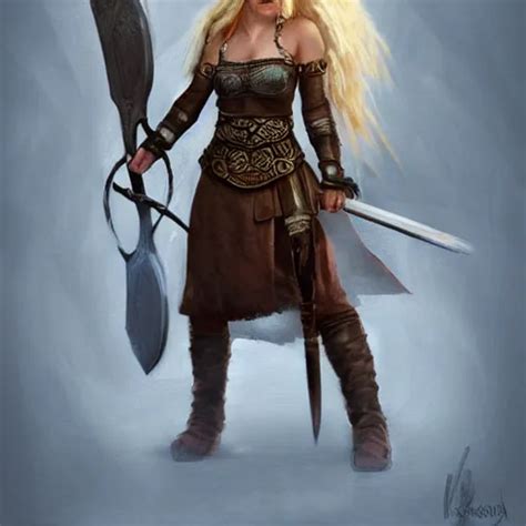 Beautiful Viking Woman Blonde Tall Brawny D D Stable Diffusion