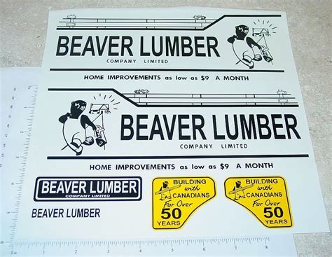 Otaco Minnitoys Beaver Lumber Truck Sticker Set - Toy Decals - Gasoline Alley Toys