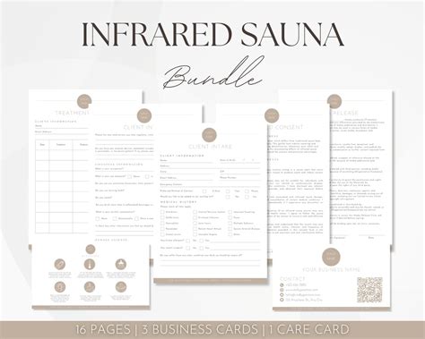 Infrared Sauna Consent Forms Bundle Editable Esthetician Business Kit