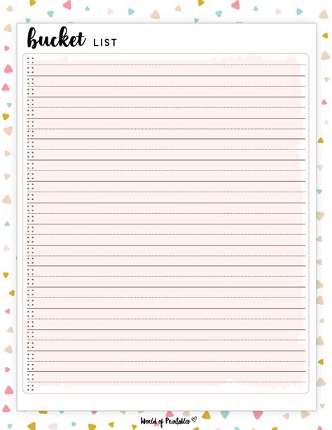 Cute Printable Bucket List Template - Free Printable