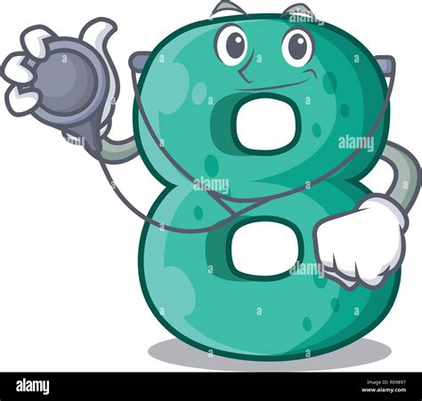 Doctor raster version cartoon shaped Number Eight Stock Vector Image ...