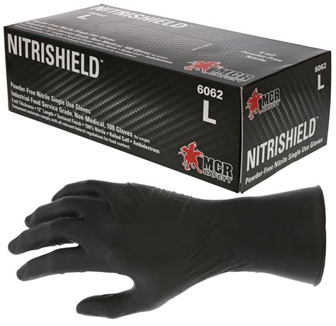 Nitrile Disposable Gloves Textured 5 Mil Black Latex Free Mechanix Wear