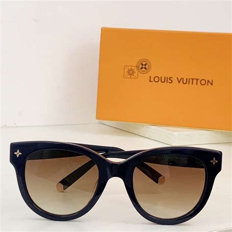 Louis Vuitton Monogram Round Sunglasses Black For Women