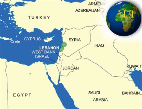 Carte Du Liban Liban Sur La Carte à Louest De Lasie Asie