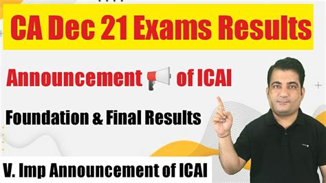 Ca Foundation And Final Results Date Announcement For December 2021 Exams