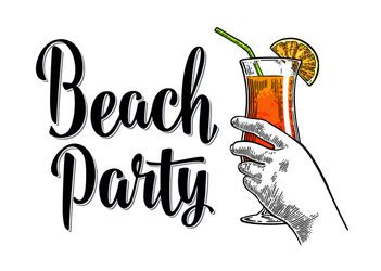 Sex On The Beach Mixed Drink Royalty Free Vector Image