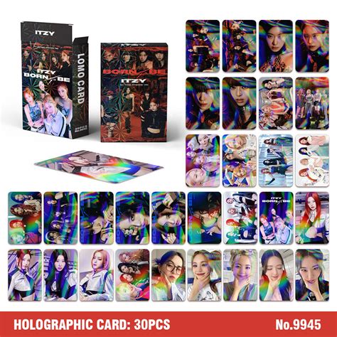 Pcs Itzy Laser Hologram Lomo Cards Born To Be Holographic Photocards