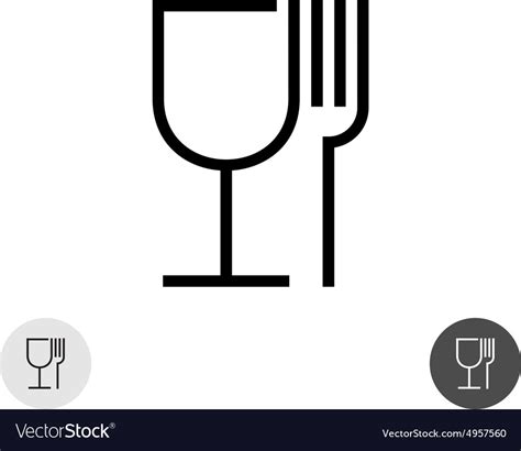 Fork And Glass Royalty Free Vector Image Vectorstock