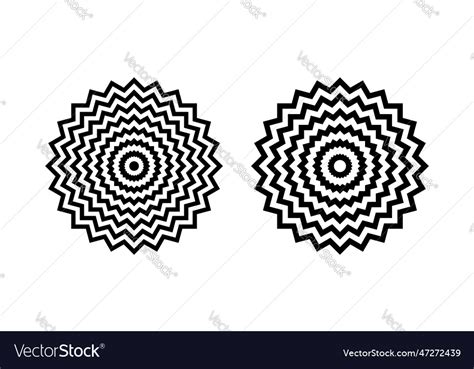 Circle Zig Zag Lines Patterns Royalty Free Vector Image