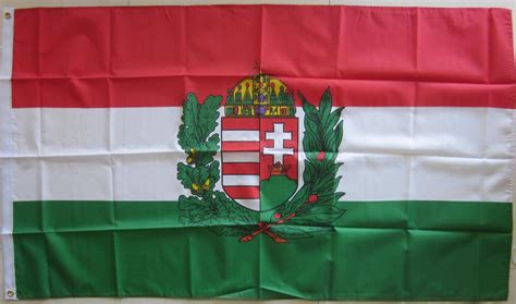 Hungary Coat Of Arms Flag 150 X 90cm Custom Flag Australia