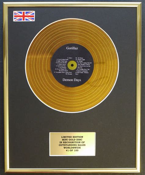 GORILLAZ Mini Metal Gold Disc Display Limited Edition Coa DEMON