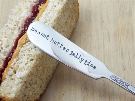 Peanut Butter Jelly Time Stamped Knife Hand Stamped Knife Etsy Peanut Butter Jelly Time