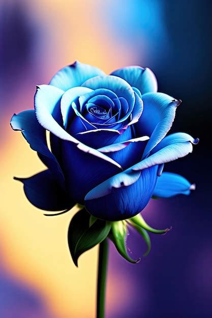 Premium AI Image | Single Blue Rose