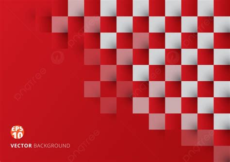 Background Latar Belakang Pola Geometris Persegi Merah Dan Putih