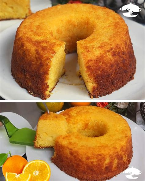 Bolo de laranja sem leite e sem farinha macio e fofinho uma delícia pro