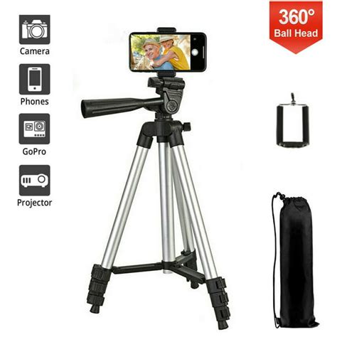 Professional Camera Tripod Stand Mount + Phone Holder for Cell Phone iPhone - Walmart.com ...