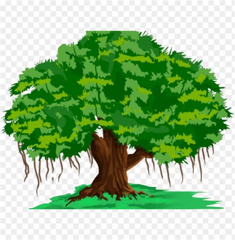 Banyan Tree Clipart Hindi - Banyan Tree In Cartoo PNG Image With Transparent Background png ...