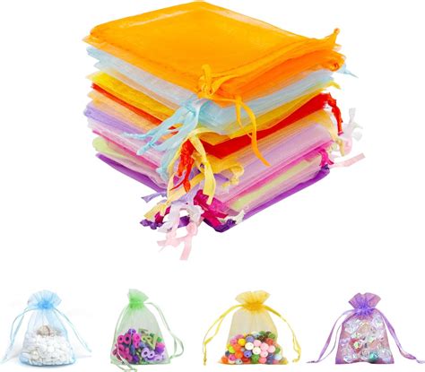 Mxtimwan Lot De Sachets Organza Color Sachets Pochettes Tissu