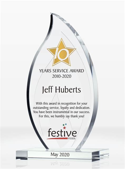 Flame Shaped Years of Service Award Plaque | Service awards, Award plaque, Award plaques