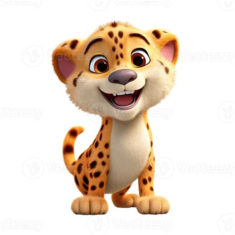 3D Realistic Cute Cheetah 24694037 PNG