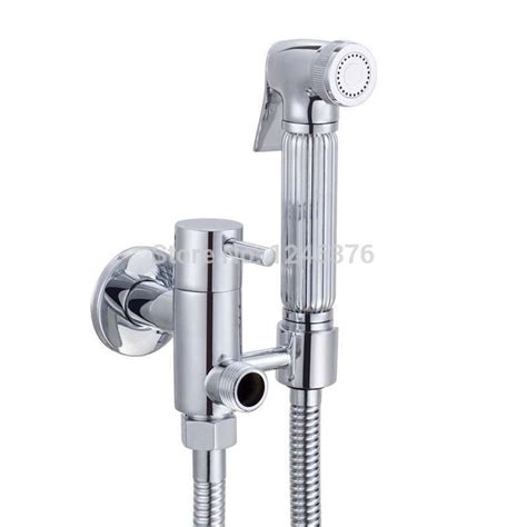 Free Shipping Toilet Brass Handheld Bidet Sprayer With 3 Way Shut Off