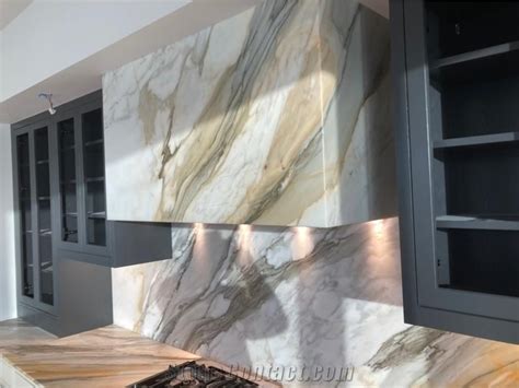 Bookmatch Marble Wall Slab Calacatta Borghini Kitchen Tile From China