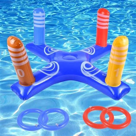 Juego Inflable Lanzamiento Aros Din Mico Alberca Piscina Set Mercadolibre