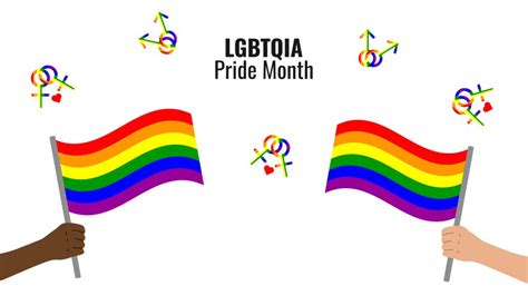 Lgbtq Banner With Symbols Celebrating Pride Month Vector Image