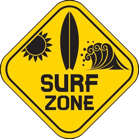 Surf Zone Sign 3190397 Vector Art at Vecteezy