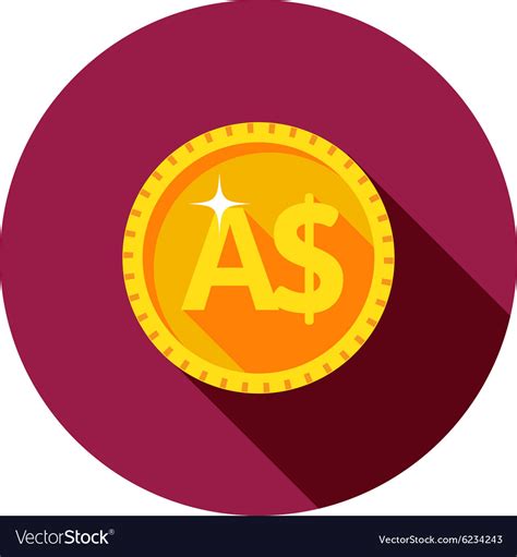 Gold coin the flat style Royalty Free Vector Image