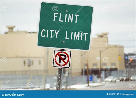 Flint Michigan City Limit Sign Editorial Image Image Of Lead