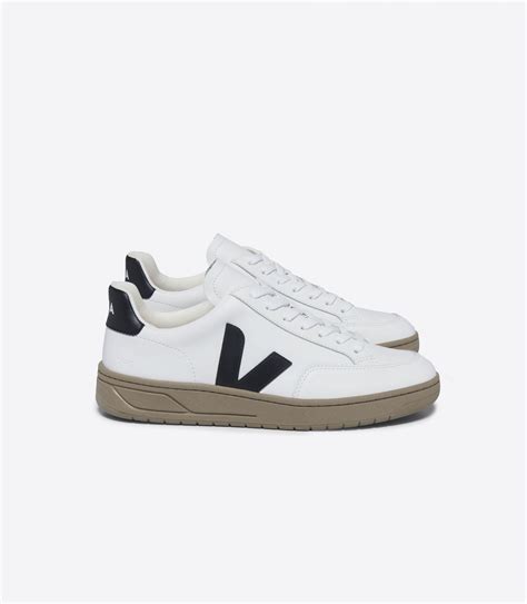 V-12 Leather White Black Dune | VEJA