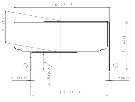 BR2477A HBN PANASONIC Pilha Litio BR2477 3V Ø24x7 7mm c 2 pinos