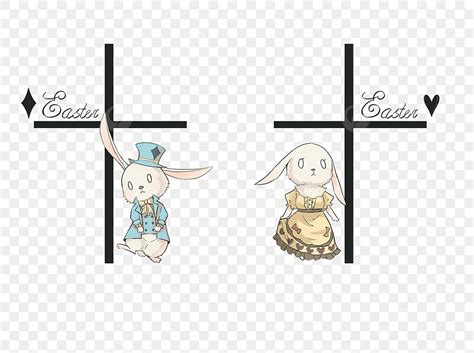 Cartoon Easter Cross Bunny Free Element Rabbit Easter Cross Png