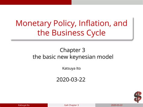 Gali3章monetary Policy Inflation And The Business Cyclethe Basic New