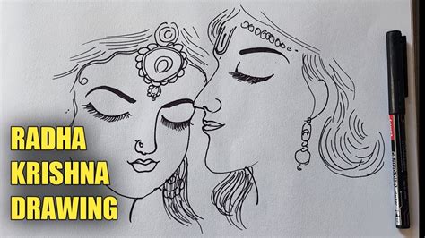 How To Draw Radha Krishna Step By Step Radha Krishna Sketch Drawing