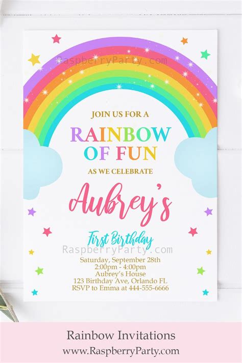 Free Printable Rainbow Birthday Invitations Printable Word Searches