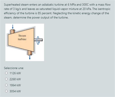 Solved Superheated Steam Enters An Adiabatic Turbine At 6