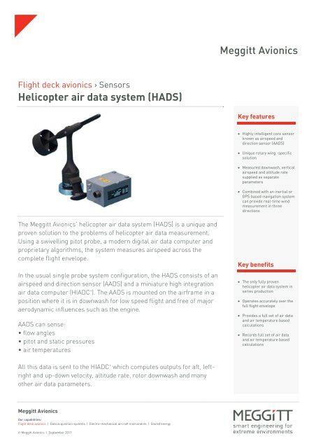 Meggitt Avionics Helicopter Air Data System Hads